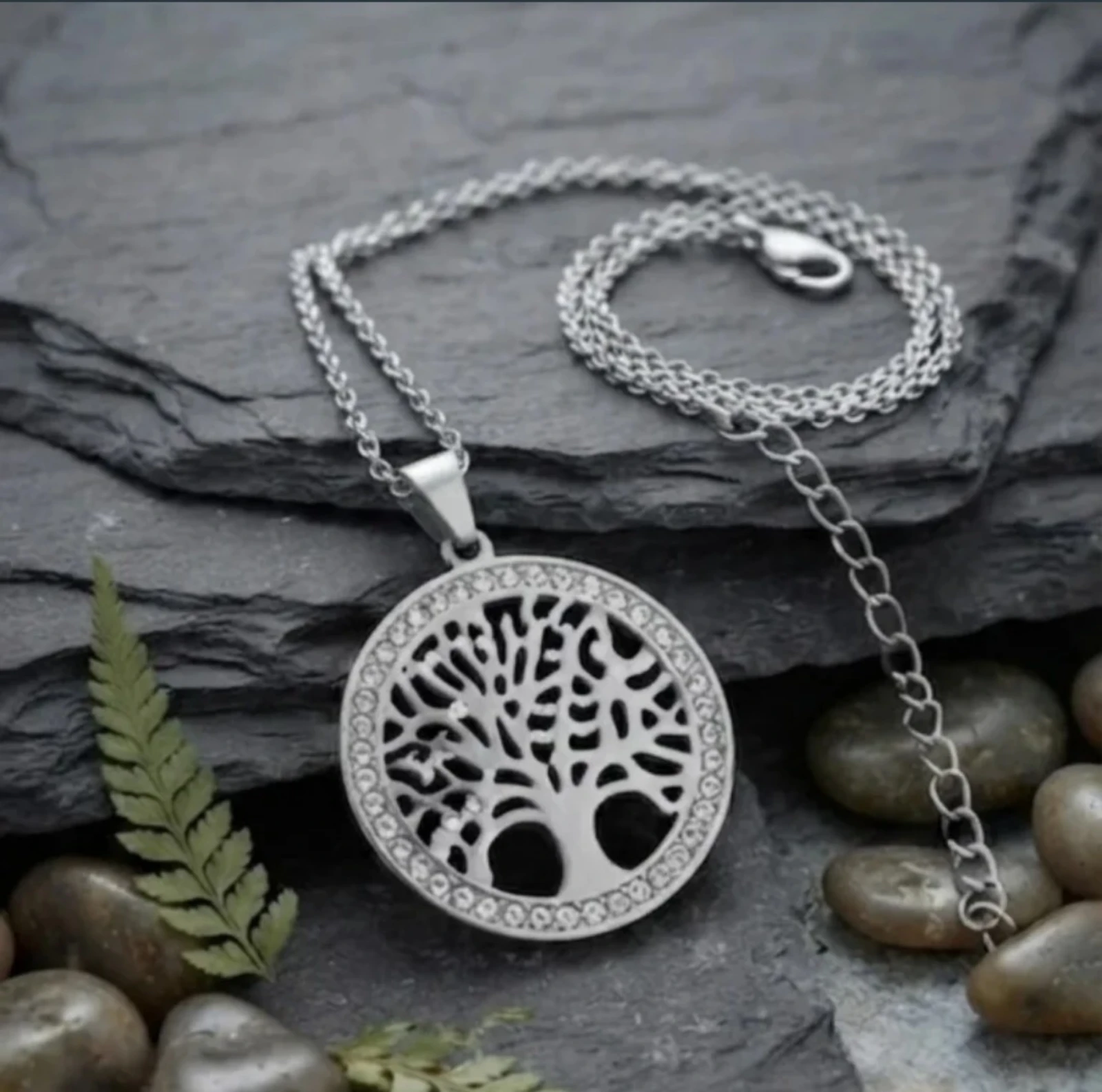 Colgante de acero árbol de la vida